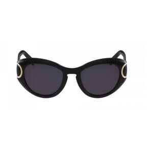 Salvatore Ferragamo SF818S 001 54 21 Classic Black/ Gold Oversized Sunglasses